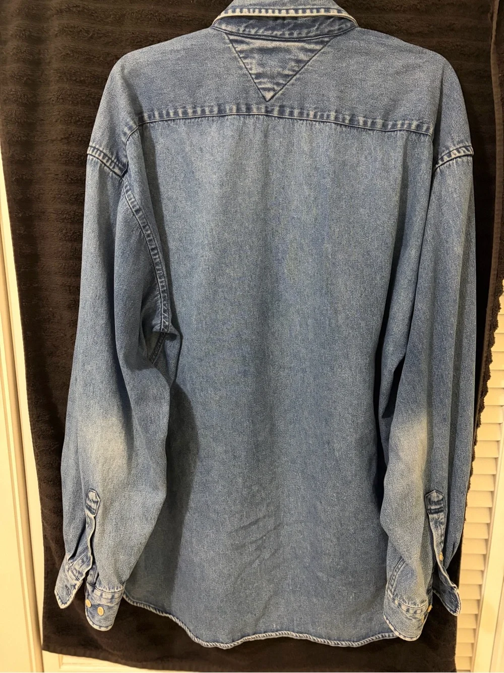 Vintage 1990 Tommy Hilfiger Blue Plaid Denim Shirt-shacket